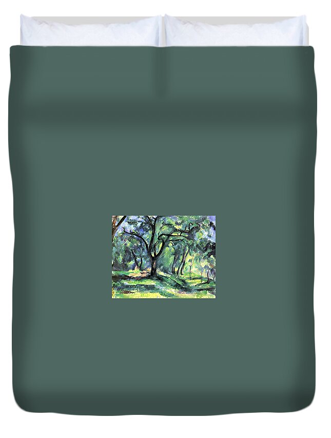 Cezanne Duvet Cover featuring the painting Forest by Pam Neilands