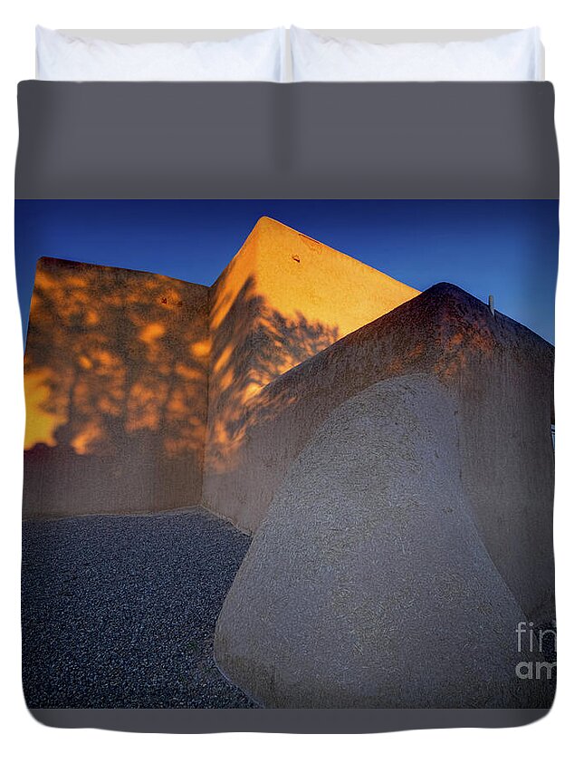 Form And Shadow Duvet Cover featuring the photograph Form and Shadow--San Francisco de Asis - Color by Gary Holmes