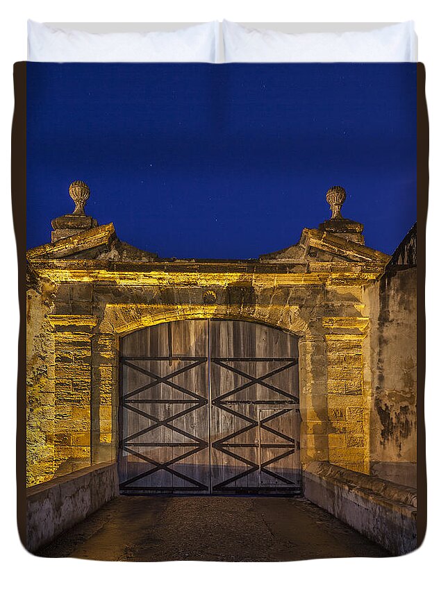 Building Entrance Duvet Cover featuring the photograph Fort Castillo San Cristobal inPuerto Rico by Bryan Mullennix