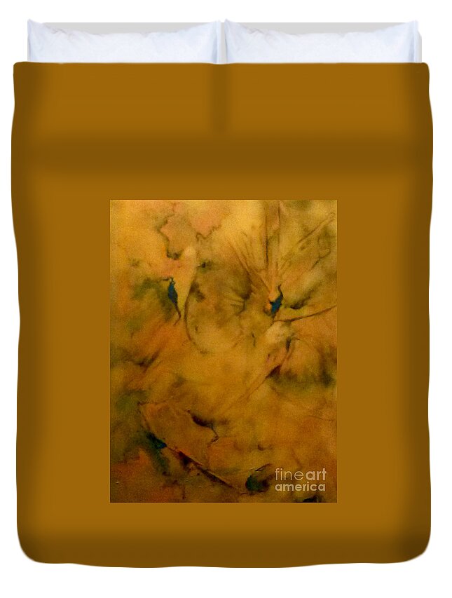 Gold Duvet Cover featuring the photograph Fossils by Tamara Michael
