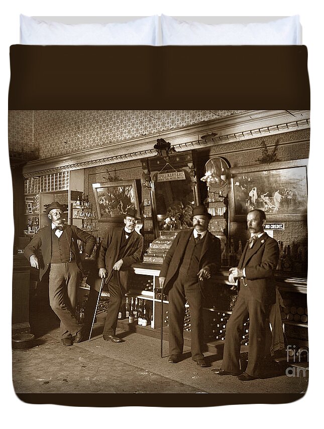 Five Men In A Saloon Circa 1895 Duvet Cover For Sale By California