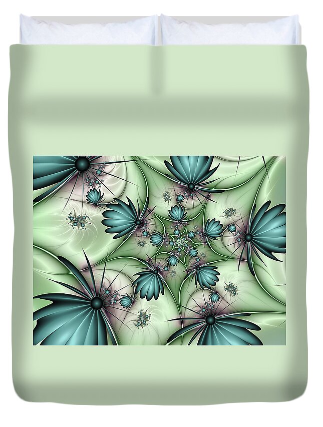Fractal Duvet Cover featuring the digital art Fractal Fantasy Butterflies 2 by Gabiw Art