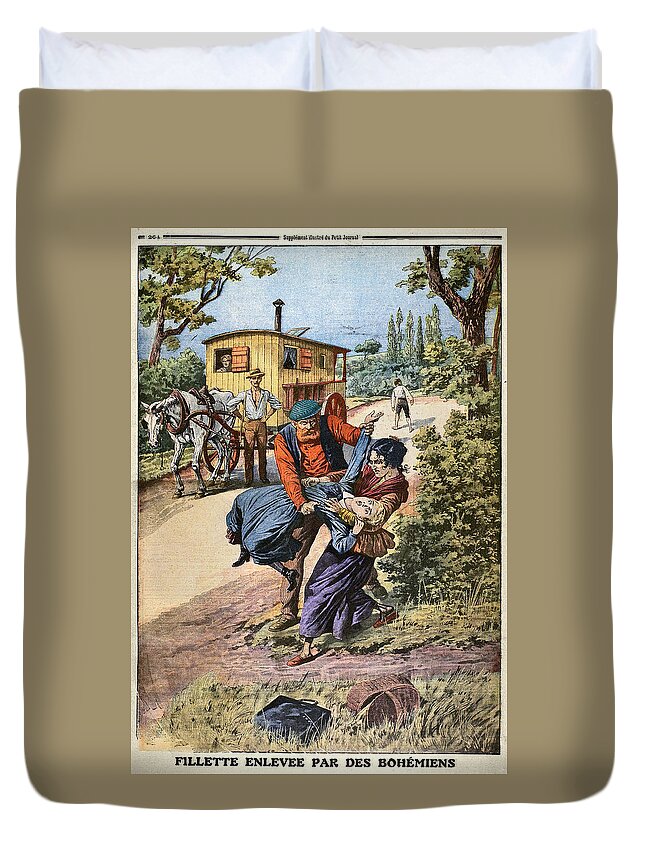 1890 Duvet Cover featuring the drawing France Gypsies, 1890s by Granger