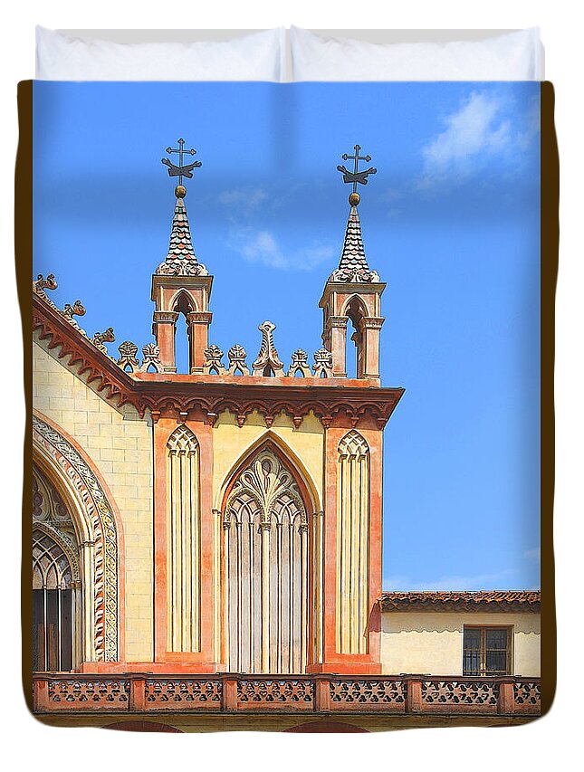 Church Duvet Cover featuring the photograph Franciscan Monastery In Nice France by Ben and Raisa Gertsberg