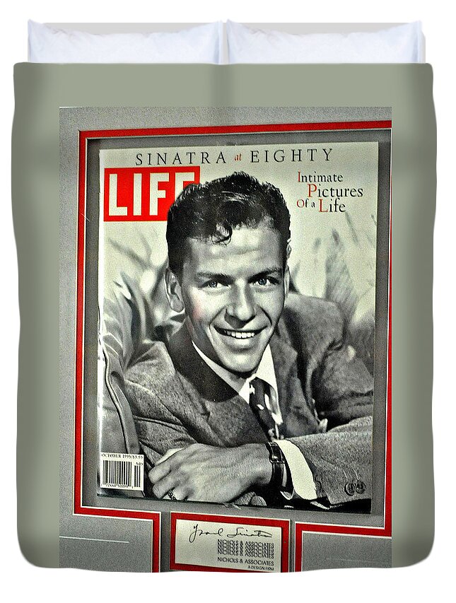 Sinatra Duvet Cover featuring the photograph Frank Sinatra Life Cover by Jay Milo