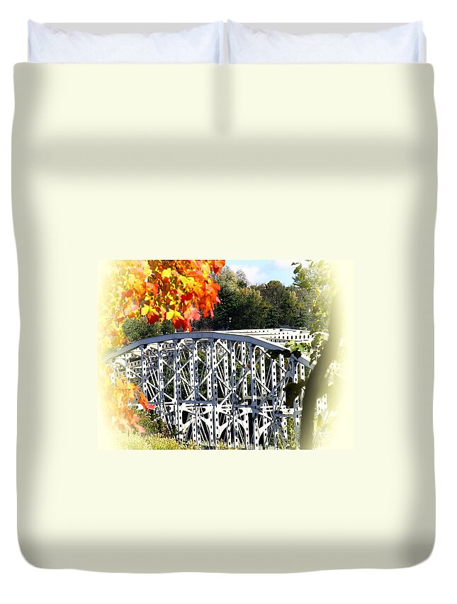 Easton Pa Free Bridge Duvet Cover featuring the photograph Free Bridge from Lafayette College by Jacqueline M Lewis