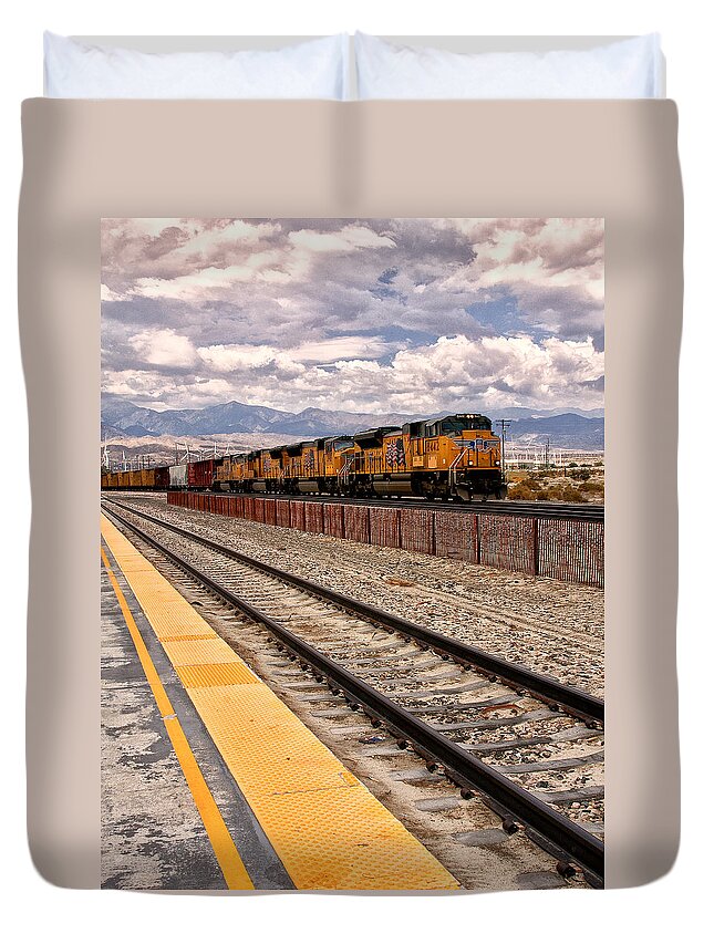 Freight Duvet Cover featuring the photograph FREIGHT EXPECTATIONS Palm Springs CA by William Dey