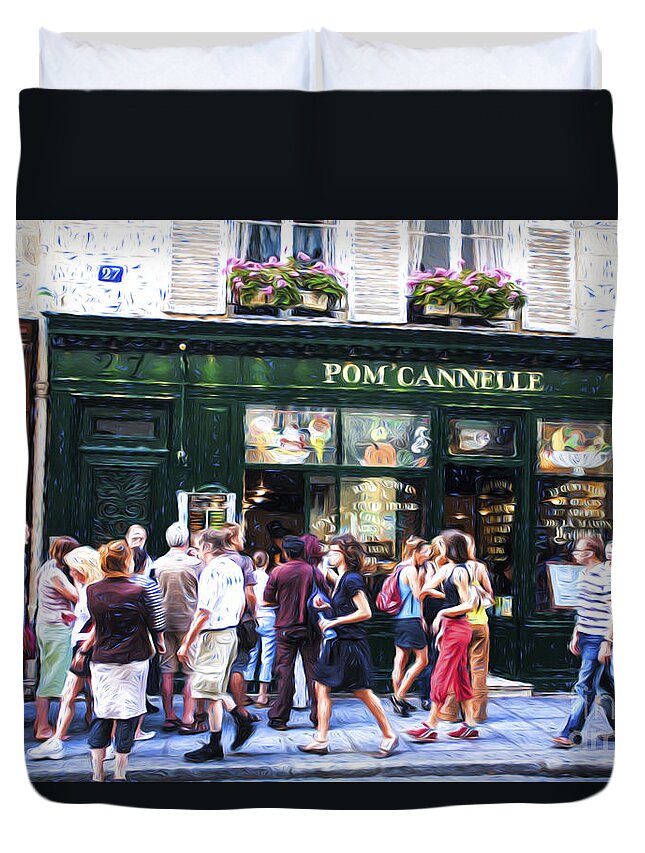 France Duvet Cover featuring the photograph French street scene by Sheila Smart Fine Art Photography
