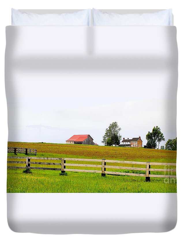 Landscape Duvet Cover featuring the photograph French Town Homestead by David Jackson