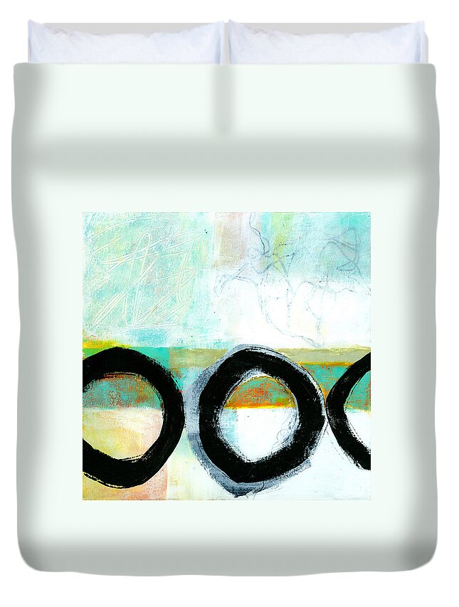 8�x8� Duvet Cover featuring the painting Fresh Paint #4 by Jane Davies