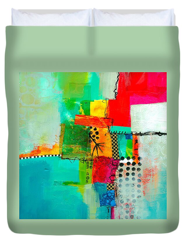 Fresh Paint Duvet Cover featuring the painting Fresh Paint #5 by Jane Davies