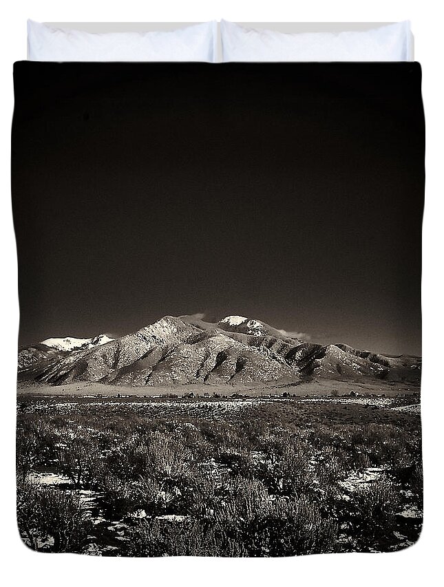 Taos Duvet Cover featuring the photograph Fresh Snow by Charles Muhle