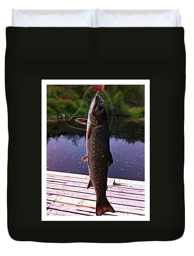 Fresh Trout From The Brook Duvet Cover featuring the painting Fresh Trout From the Brook by Barbara A Griffin