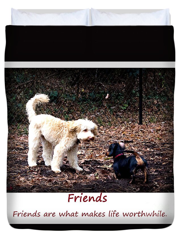 Friends Duvet Cover featuring the photograph Friends are Wothwhile by Sandra Clark