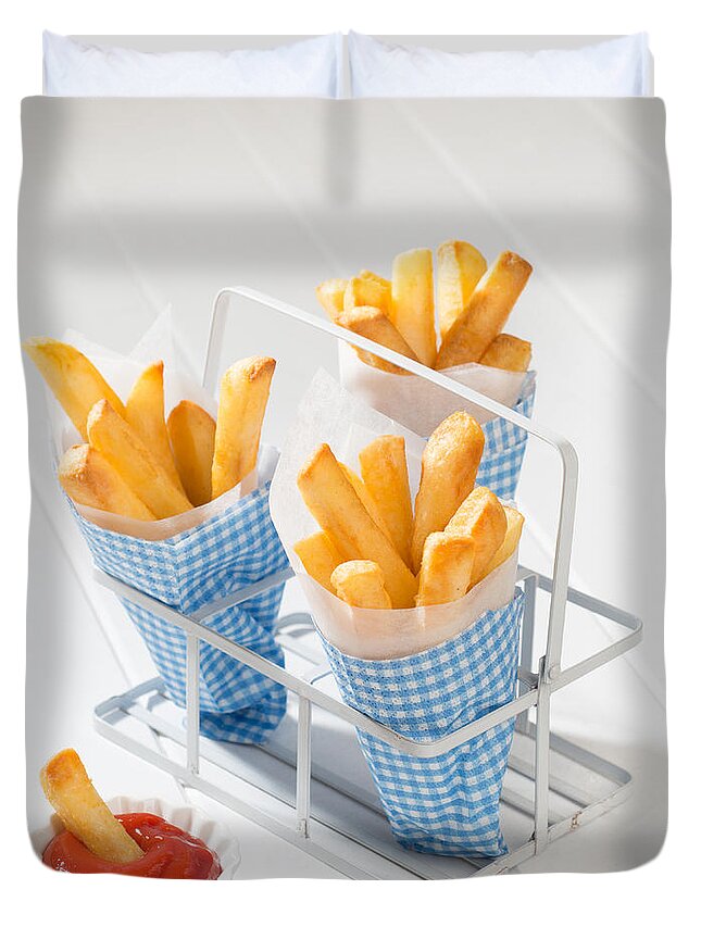 Fries Duvet Cover featuring the photograph Fries by Amanda Elwell
