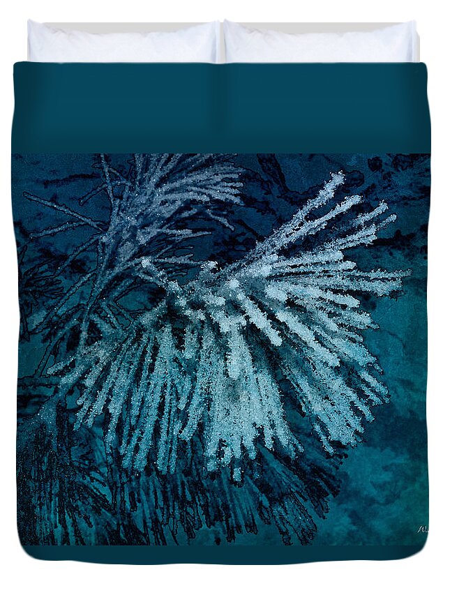 Frost Duvet Cover featuring the photograph Frostneedles by WB Johnston