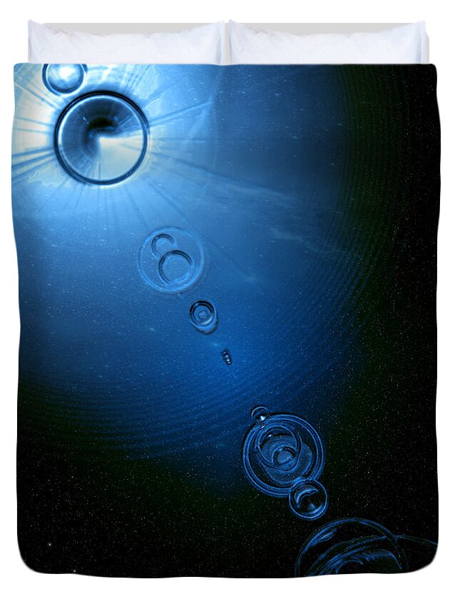 Frozen Duvet Cover featuring the digital art Frozen In Time And Space by Phil Perkins