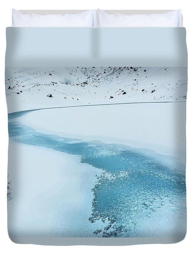 Scenics Duvet Cover featuring the photograph Frozen Lake, Daisetsuzan National Park by Yustinus