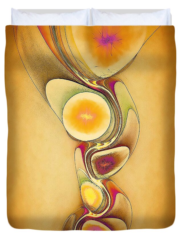 Abstract Duvet Cover featuring the digital art Fruit Mask for Body by Klara Acel