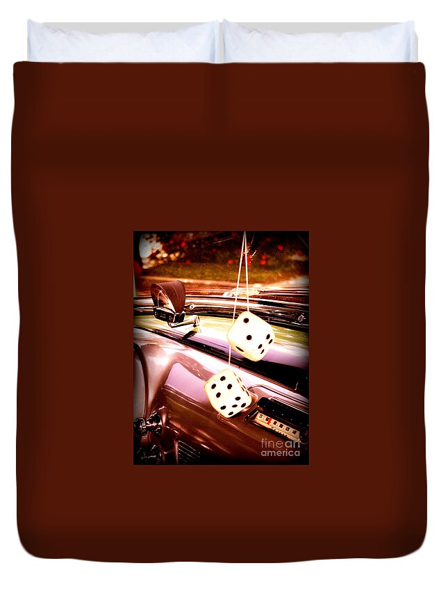 Dice Duvet Cover featuring the digital art Fuzzy Dice by Valerie Reeves