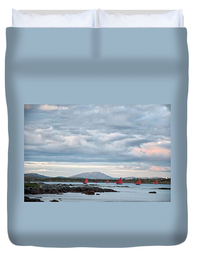 Boat Duvet Cover featuring the photograph Galway Hookers by Rob Hemphill