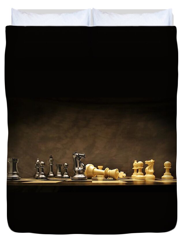 Checkmate Duvet Cover featuring the photograph Game Over by Don Hammond