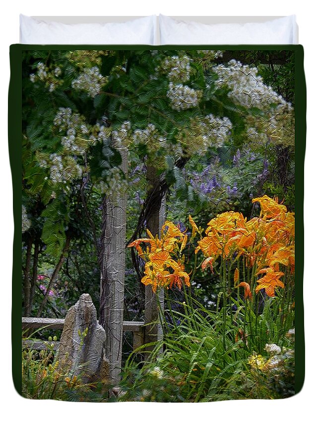 Garden Beauties Duvet Cover featuring the photograph Garden Beauties by Maria Urso