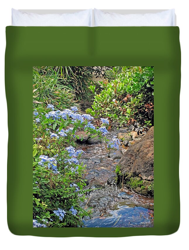 Garden Duvet Cover featuring the photograph Garden Stream by Shanna Hyatt