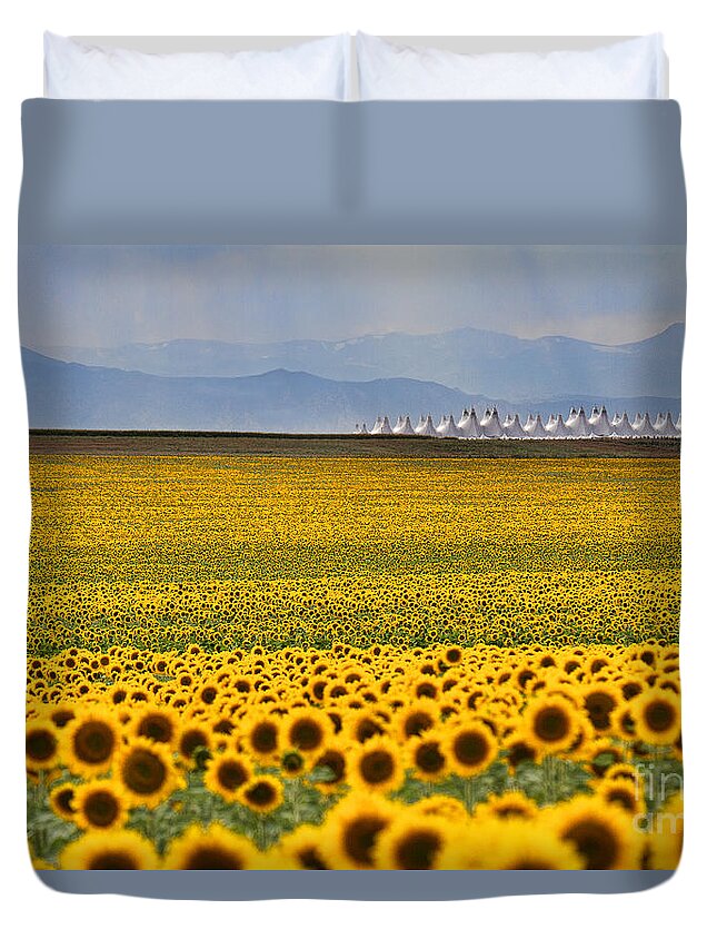Flowers Duvet Cover featuring the photograph Gateway to the Rockies by Jim Garrison