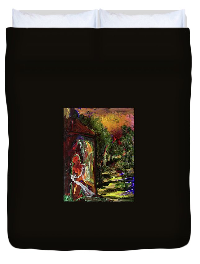 Art Duvet Cover featuring the painting Gauguin's Polynesia by Julianne Felton