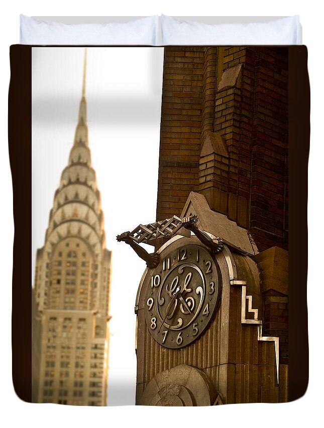 New York Duvet Cover featuring the photograph General Electric Building 1 by David Smith