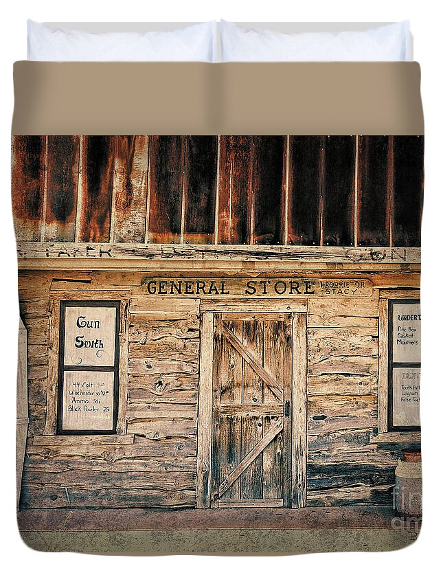 Old West Duvet Cover featuring the photograph General Store by Betty LaRue
