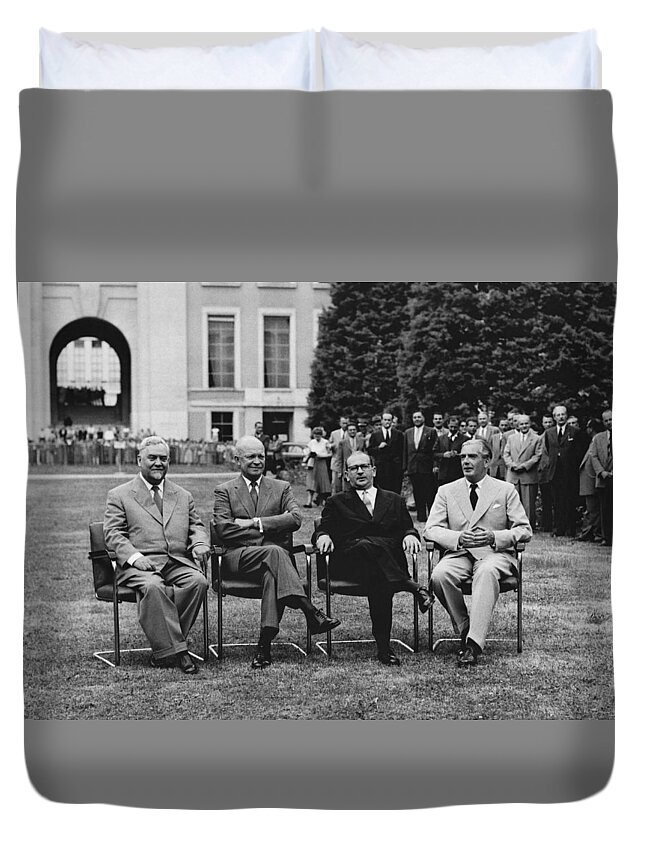 Historic Duvet Cover featuring the photograph Geneva Summit by John P. Taylor