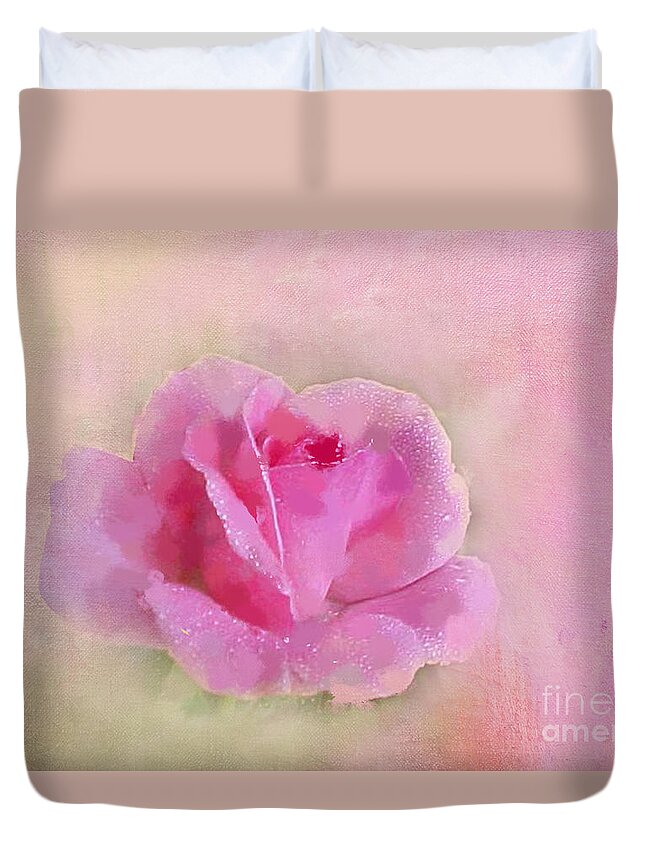 Pink Rose Duvet Cover featuring the photograph Gentle on My Mind by Betty LaRue