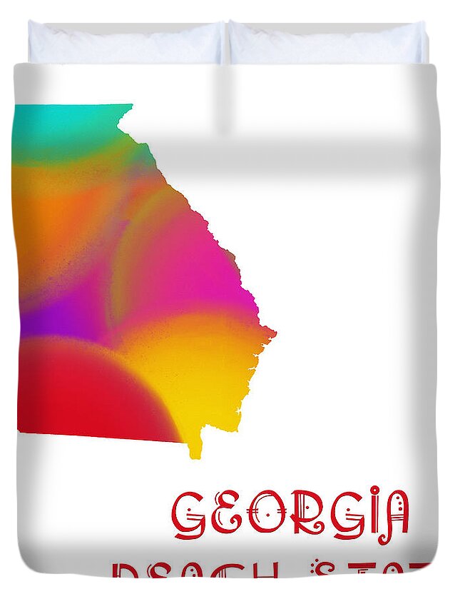 Andee Design Duvet Cover featuring the digital art Georgia State Map Collection 2 by Andee Design