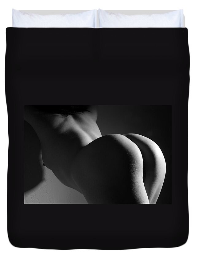 Nude Duvet Cover featuring the photograph Getting a Little Behind in My Work by Joe Kozlowski
