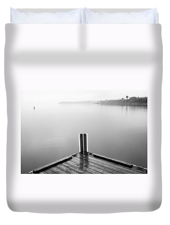 Dock Duvet Cover featuring the photograph Ghost by Brian Duram