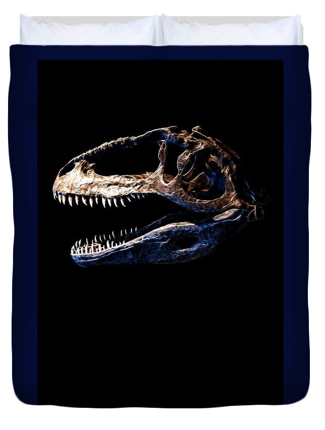 Giganotosaurus Carolinii Skull Duvet Cover featuring the photograph Giganotosaurus Skull 2 by Weston Westmoreland
