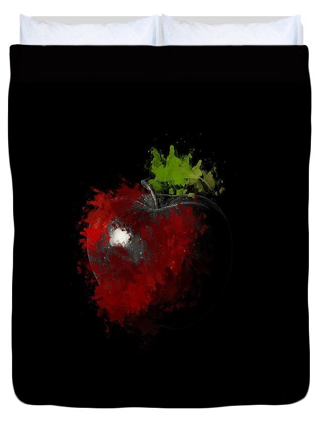 Red Apple Duvet Cover featuring the photograph Gimme that Apple by Lourry Legarde