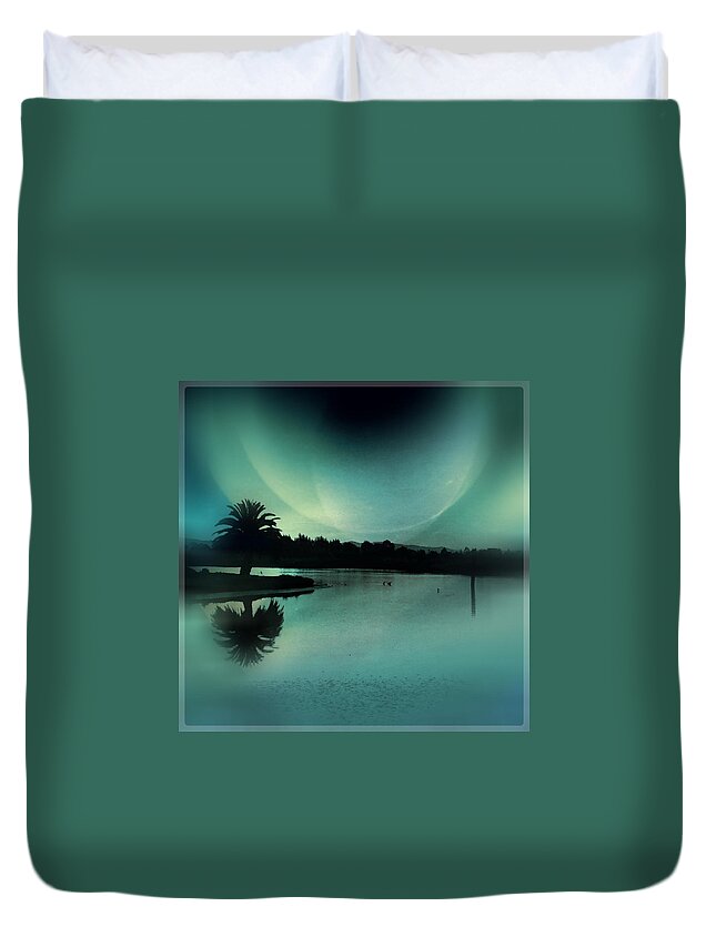 Moon Duvet Cover featuring the photograph Glass Moon by Anne Thurston