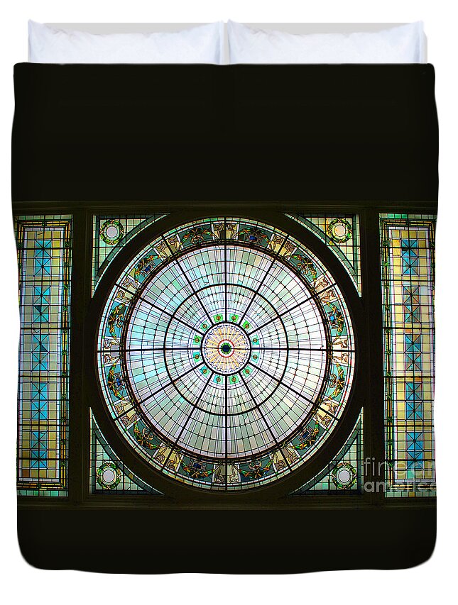 Sky Duvet Cover featuring the photograph Glass of Penn Station by Jost Houk