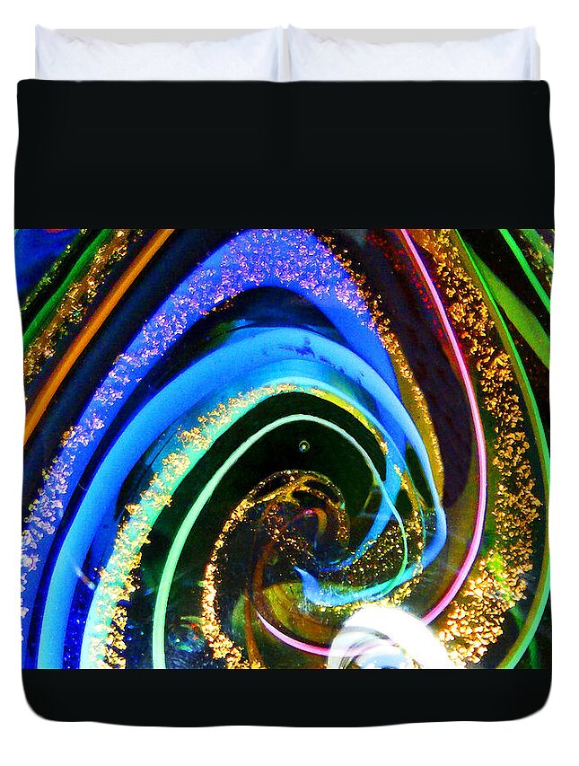 Glass Art Duvet Cover featuring the photograph Glass Swirl Abstract 1 by Duane McCullough