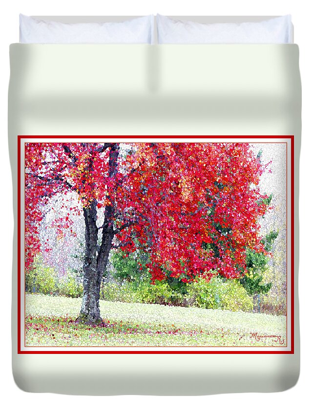 Tree Duvet Cover featuring the photograph Glorious Autumn by Mariarosa Rockefeller