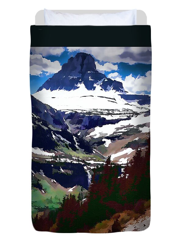Landscape Duvet Cover featuring the digital art Glory of Glacier by Jo-Anne Gazo-McKim