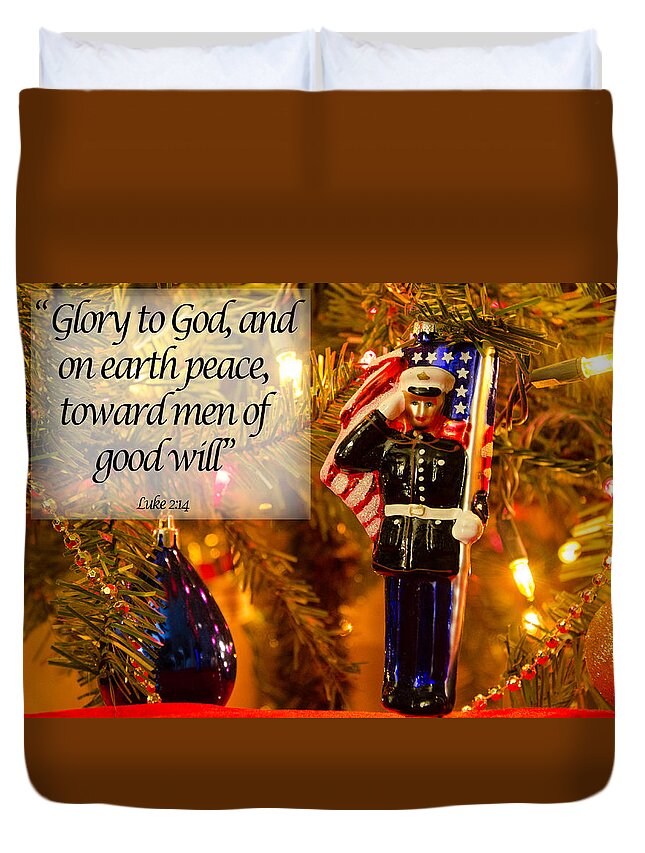 Christmas Duvet Cover featuring the photograph Glory To God by Susan McMenamin
