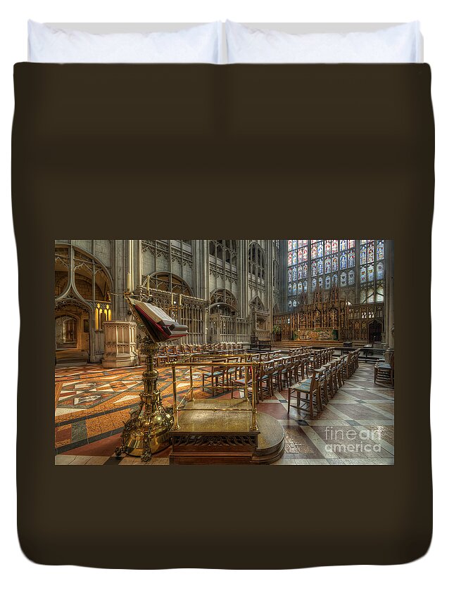 Hdr Duvet Cover featuring the photograph Gloucester Cathedral 4.0 by Yhun Suarez