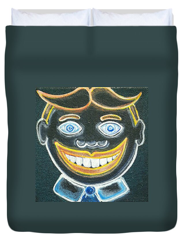 Tillie Of Asbury Park Duvet Cover featuring the painting Glow in the dark Tillie by Patricia Arroyo