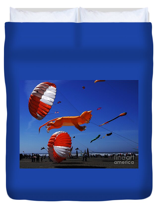 Kite Duvet Cover featuring the photograph Go Fly A Kite 1 by Bob Christopher