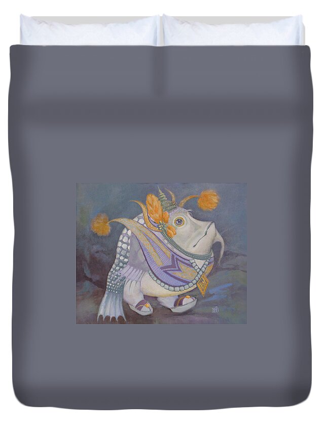 Animal Duvet Cover featuring the painting Go Thai by Marina Gnetetsky
