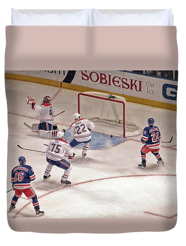 Hockey Duvet Cover featuring the photograph Goal by Karol Livote